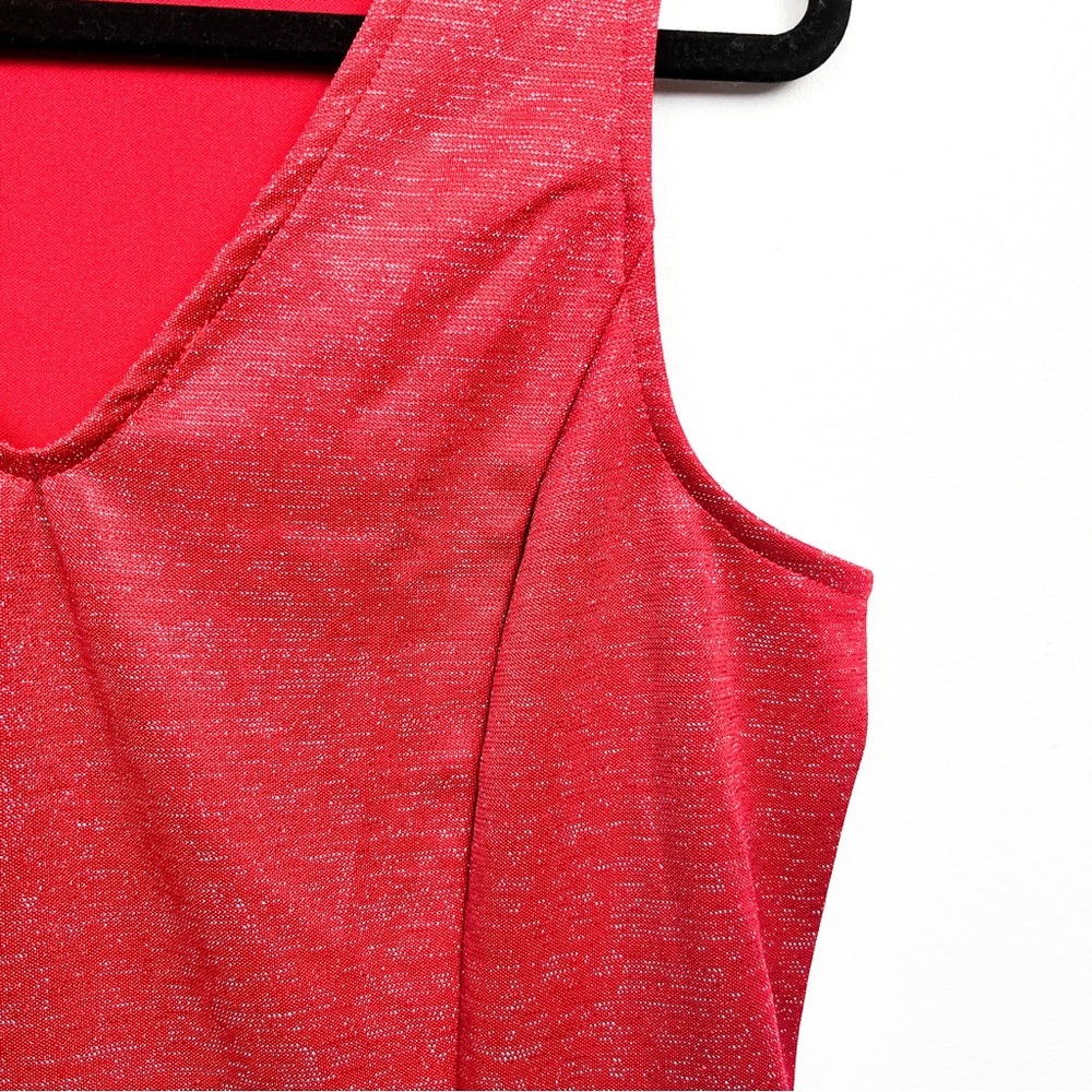 Ricki's Red Metallic Threaded Tank Top Blouse for Holidays - Picture 4 of 12